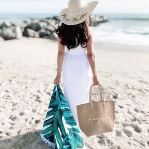 Toalla Playa De Microfibra Tropical Personalizado Por Atacado Serviette De Plage Anti Sable 100% Microfibra Rodada Toalha De Praia - Product Image 6