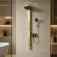 Conjunto de Ducha para Baño, Panel de Ducha Impermeable para Hotel, Instalación Montada en la Pared, Sistema de Columna de Ducha de Lujo con Mezclador