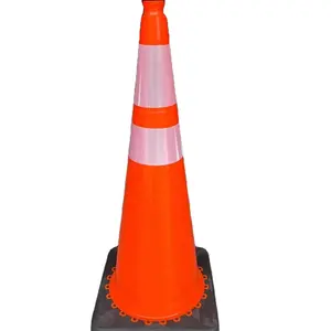 Гибкий оранжевый ПВХ дорожный конус с большой грузоподъемностью, черный Вес, дорожный конус безопасности