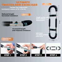 Wellshow Portable Twister Arm Exerciseur Réglable Ressort Barre D'entraînement Poitrine Renforceur D'exercice Amélioré