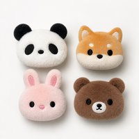Appliques personnalisées en forme de tête d'animal en peluche, patchs en coton rembourrés de dessins animés, ornements faits à la main à coudre sur les vêtements et les sacs