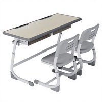 Ensemble bureau et chaise à hauteur réglable à prix abordable d'usine pour deux personnes personnalisation gratuite de la