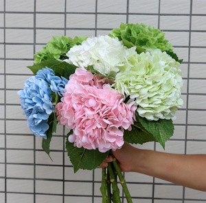 Ortensie Artificiali di Alta Qualità, Fiori in Lattice Realistici a Testa Grande, Verde e Bianco, per Decorazioni Matrimoniali - Product Image 2