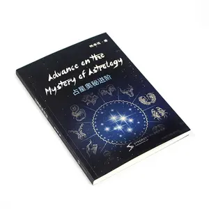 Kustom cetak sesuai permintaan Softcover astrologi Book sempurna Binding Offset kertas kecil MOQ layanan cetak