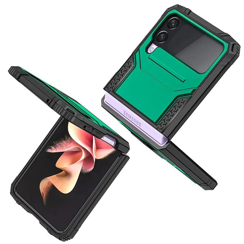 Wholesale Ring Holder Stand Mobile Pack Kickstand Hard Cell Phone Bag Case For Samsung Z flip3 4