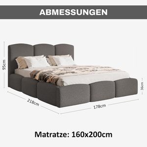 Letto Moderno Regolabile con Contenitore, Struttura a Doghe, Rivestimento in Velluto, Telaio in Legno, Sistema di Sollevamento a Gas, <span class=keywords><strong>Testiera</strong></span> Imbottita - Product Image 5