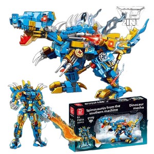 Blocs de construction en plastique transformables <span class=keywords><strong>Dino</strong></span> Mecha, modèle de dinosaure robot, figurine d'action, <span class=keywords><strong>jouet</strong></span> DIY - Product Image 1