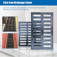 Grille de drainage pour allée EN124 C250 et cadre articulé en fonte ductile pour caniveau d'évacuation des eaux pluviales