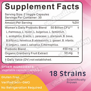 Vitahealthy OEM/ODM Marque Privée Capsules Probiotiques pour Femmes Vente en Gros Complément Probiotique Féminin pour la Santé Vaginale - Product Image 6