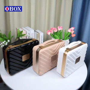 Valise de maquillage professionnelle Obox avec miroir éclairé, rechargeable, portable, boîte de rangement cosmétique 12 pouces rose noir blanc - Product Image 5