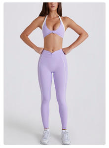 Nuovo arrivato set Fitness da <span class=keywords><strong>palestra</strong></span> per donne sport da ginnastica 6 pezzi set di pantaloncini con collo attorcigliati <span class=keywords><strong>tuta</strong></span> da Yoga da Tennis - Product Image 2