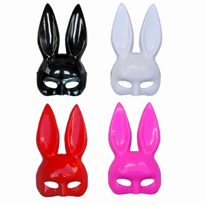 Thực tế thỏ Halloween đầy đủ mặt vui PVC Mặt nạ Phụ kiện cho trẻ em 'bên - Product Image 3