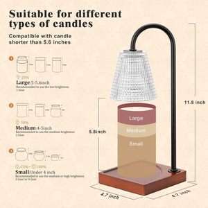 US/EU Plug New Product Electric Adjustable Desk Lamp With <b>Dimmer</b> Candle Melt Warmer Table Lamp Aromatherapy Candle Warmer Lamp - Product Image 2