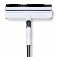 Offre Spéciale – Outil de Nettoyage de Vitres Télescopique en Acier Inoxydable 3-en-1 avec Brosse à Écran Courbe à Tête Large et Raclette en TPE
