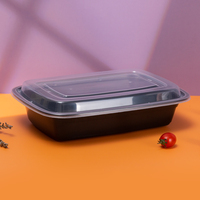 Contenedores Rectangulares Desechables de Plástico PP para Alimentos, Aptos para Microondas, Envases para Llevar