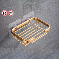 Corbeille métallique murale en alliage d'aluminium porte-savon creux panier d'égouttage porte-savon éponge