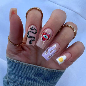 <span class=keywords><strong>Faux</strong></span> ongles longs en forme de cercueil transparent, vente en gros, acrylique, ballerine, <span class=keywords><strong>faux</strong></span> ongles de luxe, élégants pour femmes - Product Image 6