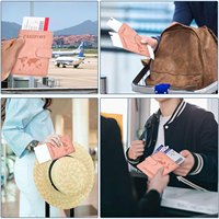Vente en gros Porte-passeport personnalisé Porte-cartes de visite portable et étanche Porte-cartes en cuir PU Portefeuille avec boucle magnétique