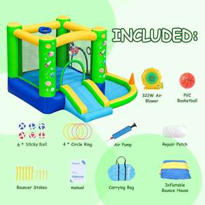 Château de maison gonflable durable en usine avec ventilateur, piscine à balles, panier de basket-ball, <span class=keywords><strong>jeu</strong></span> de fléchettes pour le plaisir extérieur et intérieur - Product Image 5
