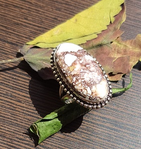 925 Sterling <b>Silver</b> <b>Ring</b> Natural Wild Horse Gemstone Diamond Pearl Bridal Jewelry Women <b>Men</b> Engagement Wedding Valentine's Gift - Product Image 1