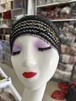 Gorro Musulmán Modal con Pedrería Termoadhesiva para Mujer - Cubrecabeza Elástico Adornado para Uso Diario