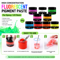 TIMESRUI Pigment Fluorescent Liquide de Haute Qualité pour Résine Époxy, Pâte Colorante Néon 10 Couleurs pour Pigments Cuir, Bricolage et Cadeaux