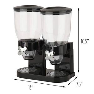 <b>Large</b> Capacity Double Kitchen Dual Control Dry Cereal Dispenser Storage <b>Boxes</b> Food Container Round - Product Image 6