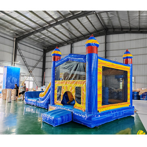 Château gonflable d'extérieur avec toboggan rebondissant, garde-corps amovible, PVC brillant, imperméable, pour événements de carnaval - Product Image 4