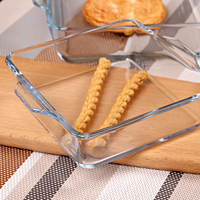 Cuisine En Gros Grand Four Ustensiles De Cuisson Plateau En Verre Gâteau Pain Plat De Cuisson Plat Carré Avec Poignée