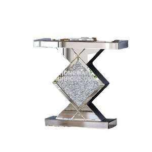 Nouvelle table <span class=keywords><strong>console</strong></span> miroir de luxe dorée avec LED décoratives pour couloir, maison et hôtel - Product Image 1