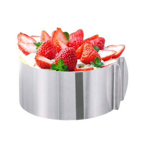Moule <span class=keywords><strong>à</strong></span> gâteau rond rétractable en acier inoxydable, outil de cuisson <span class=keywords><strong>réglable</strong></span> et rétractable de 6 <span class=keywords><strong>à</strong></span> 12 pouces - Product Image 1