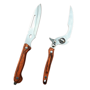 Ciseaux à volaille détachables personnalisés, manche en bois, acier inoxydable, ciseaux de cuisine multifonctions, commande en gros pour l'hôtellerie, la restauration et l'usage domestique - Product Image 2