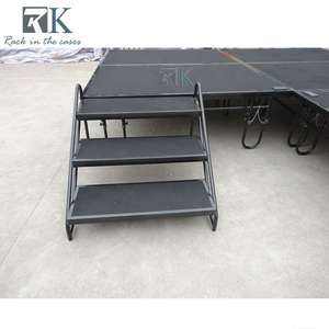 Scène pliante en acier RK 800 kg/m, 4x8 pieds, hauteur réglable avec roues, tapis noir pour événements hôteliers - Product Image 2