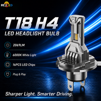 Ampoule de phare LED en aluminium RCJ H4 16W 2069LM 6000K IP68 étanche, compatible universel, nouvelle, 12V pour phare de voiture