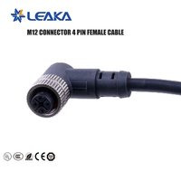 Connecteur de câble M12 aviation blindé et non blindé, moulé, à 4/5/8 broches, droit et coudé, mâle et femelle, pour vente en gros