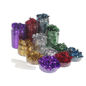 Vente directe d'usine 2G 3G 5G flocons de feuille d'or feuille d'or papier d'aluminium pour bricolage ongles déco - Product Image 1