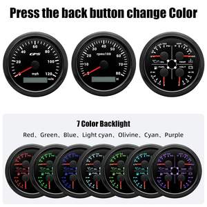 Conjunto de 3 Medidores Automotivos de 85mm com Velocímetro GPS e Tacômetro, Medidor Náutico 4 em 1 com Nível de Combustível/Temperatura da Água/Pressão do Óleo/Voltímetro em 7 Cores - Product Image 6
