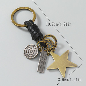 Porte-clés personnalisable en laiton avec clip, accessoire de porte-clés en cuir, breloque de sac d'Halloween, porte-clés de voiture en métal sur mesure - Product Image 4