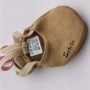 Chaussons de danse et de gymnastique souples <span class=keywords><strong>russes</strong></span>, marron, à demi-paume, en cuir avec doublure en coton, pour l'entraînement - Product Image 5