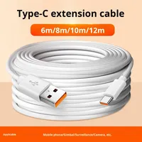 Kabel Data USB tipe-c, 5M tipe-c kabel Data tembaga murni Aksesori 6A pengisian daya Super cepat untuk ponsel komputer earphone