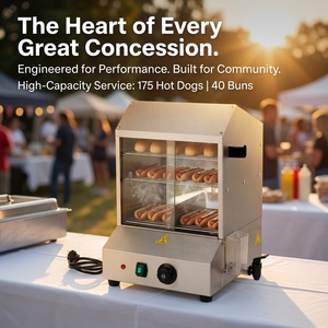Commercial Hot <b>Dog</b> Steamer Cooker Large Volume Bun Warmer Display Case with Adjustable Temp Control for Catering - Product Image 3