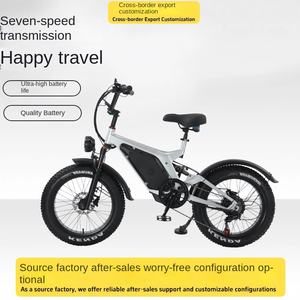 Vélo de montagne électrique tout-terrain 500w Batterie au lithium 48v Dérailleur 7 vitesses Pneus gras de 20 pouces Suspension arrière Moyeu arrière Vélo de ville - Product Image 2