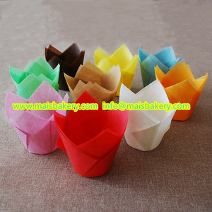 Suministro de panadería de una sola pared, tazas de magdalenas de <span class=keywords><strong>tulip</strong></span>án de papel desechables ecológicas, revestimientos biodegradables para magdalenas para yogur compostables - Product Image 4