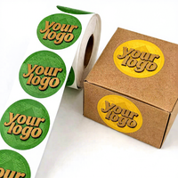 Étiquettes autocollantes personnalisées jaunes avec logo, rouleau de papier doré, autocollants d'étanchéité pour emballage de produits, pour boîtes en kraft, bocaux et bouteilles