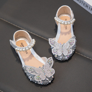 Sandalias de Princesa para Niñas, Primavera/Verano 2026, Cierre de Velcro en el Tobillo, Punta Cerrada, Estilo Coreano, con Pedrería, Suela Suave - Product Image 3