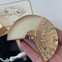 Baume de parfum solide en forme d'éventail, boîte de parfum solide, or, baume de parfum solide de haute qualité
