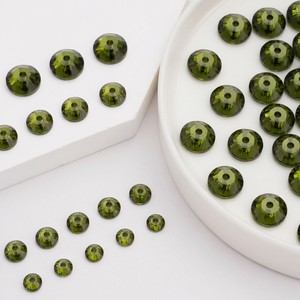 Cuentas de diamantes de imitación de resina epoxi de olivino fresco de 5 mm con parte trasera plana y orificio central para coser, para la fabricación de colgantes <span class=keywords><strong>en</strong></span> forma de lágrima y accesorios de joyería - Product Image 2