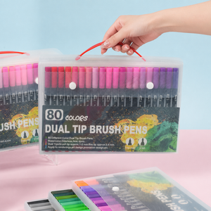 Set di Pennarelli Acquerellabili a Doppia Punta a Base d'Acqua, 60 <span class=keywords><strong>Colori</strong></span>, Penne Colorate per Contornatura e Pittura con Punta Morbida - Product Image 3