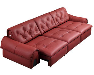 Sofá Cama <span class=keywords><strong>Reclinable</strong></span> Eléctrico de Cuero Genuino Moderno, con Control por Voz, Reclinación Eléctrica, <span class=keywords><strong>3</strong></span> <span class=keywords><strong>Plazas</strong></span>, para Muebles de Sala de Estar - Product Image 5