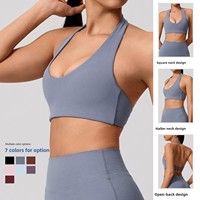 Soutien-gorge de sport européen et américain transfrontalier, dos nu, à découpe torsadée, avec coussinets rembourrés, sexy, pour le yoga et le Pilates, en Spandex/Nylon